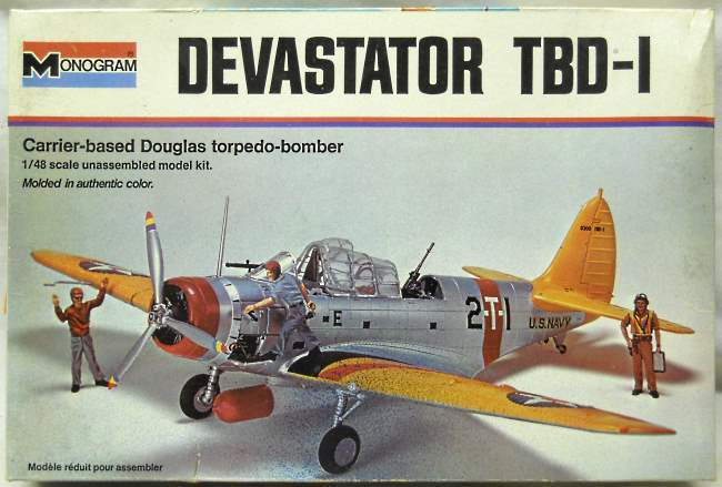 Monogram 1/48 Devastator TBD-1 - VT-2 Lexington 1939 / VT-6 Enterprise 1939 / VT-8 Hornet 1941 / VT-6 Enterprise 1942, 7575 plastic model kit